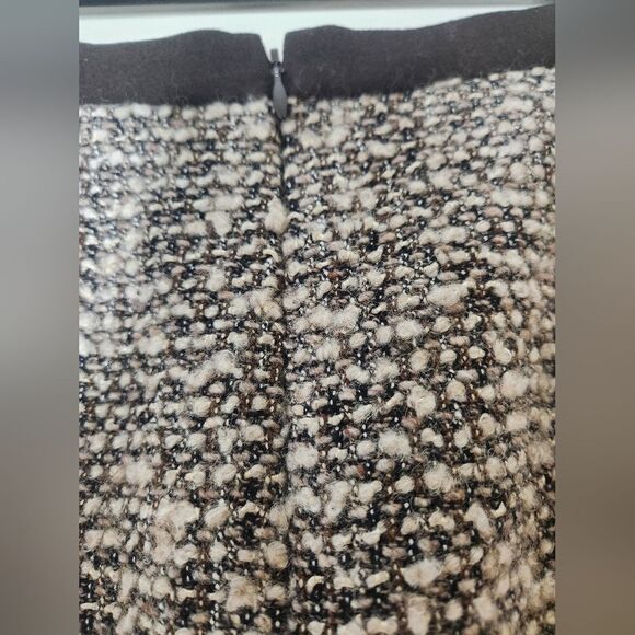 Talbots  2P Brown Tweed WOOLBlend Pencil Straight Lined Zipper Women Skirt - Picture 7 of 8